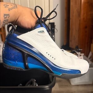 Nike White and Blue Athletic Sneakers